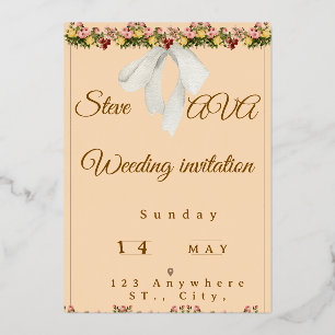 Soft Watercolor Wedding Invitation Foil Invitation