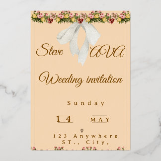Soft Watercolor Wedding Invitation Foil Invitation