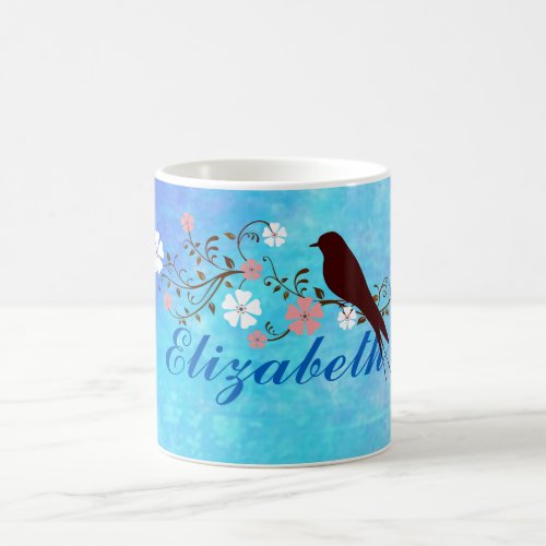 Soft Watercolors in Bright Blue Personalized Coffee Mug