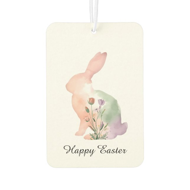 Soft Watercolour Easter Bunny  Air Freshener (Back)