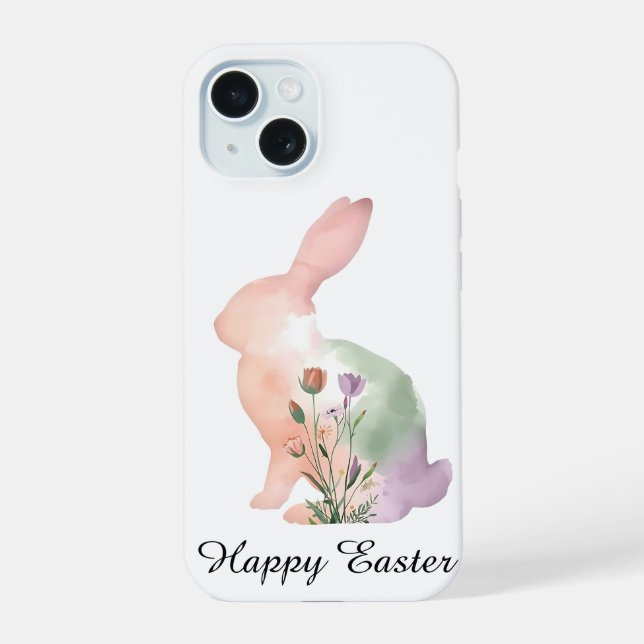 Soft Watercolour Easter Bunny   Iphone Case (Back)