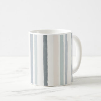 Soft Watercolour Vertical Stripe Pattern in Blue Coffee Mug