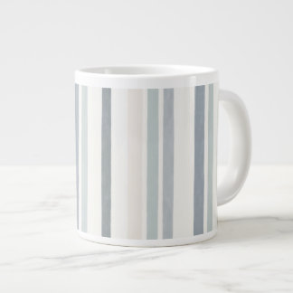 Soft Watercolour Vertical Stripe Pattern in Blue Giant Coffee Mug