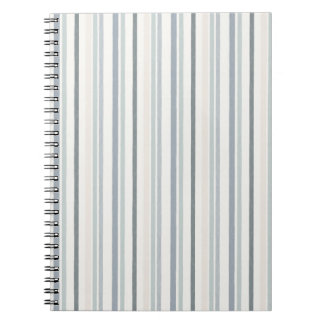 Soft Watercolour Vertical Stripe Pattern in Blue Notebook