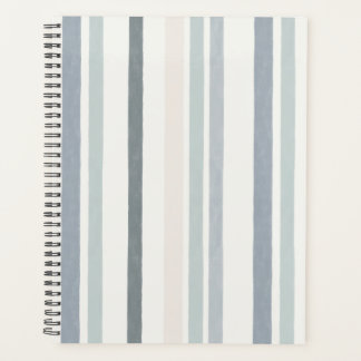 Soft Watercolour Vertical Stripe Pattern in Blue Planner