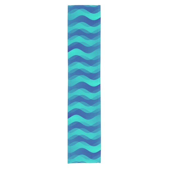 Soft Waves blue + your ideas Short Table Runner (Front)