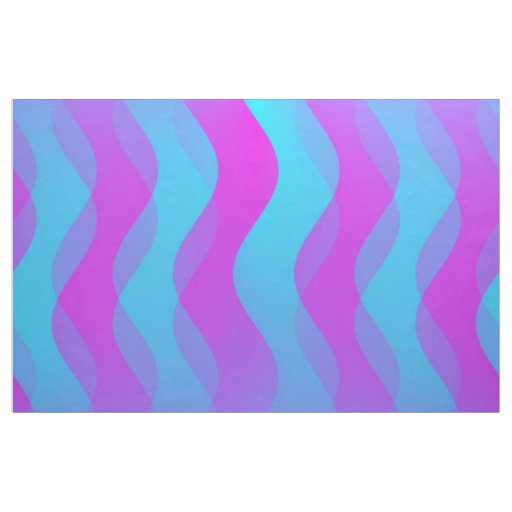 Soft Waves cyan pink + your ideas Fabric