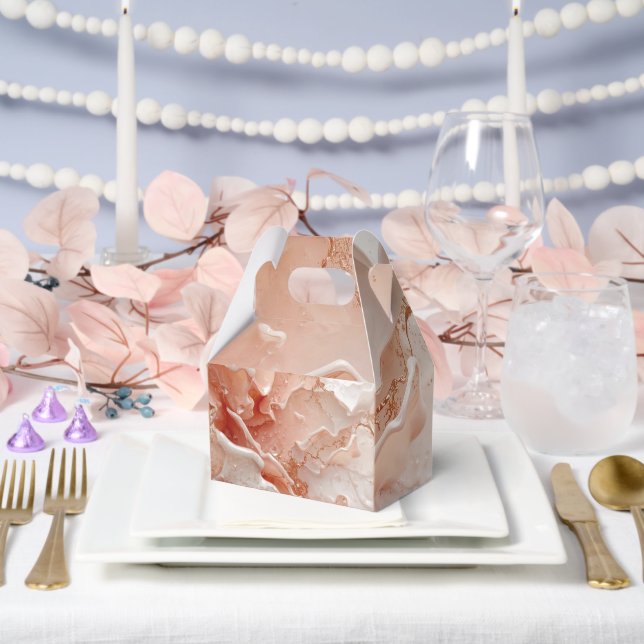 Soft Waves & Golden Lines Favor Boxes (Wedding)