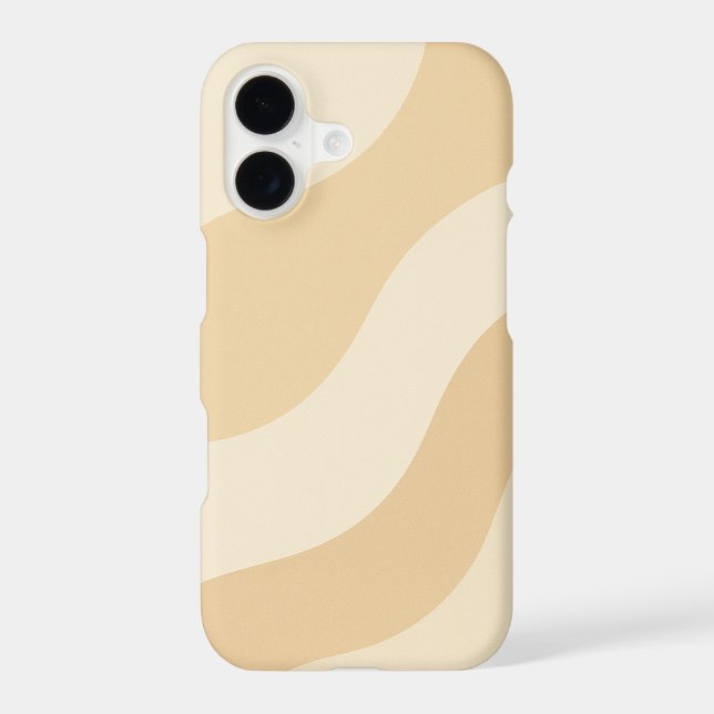 Soft Waves – Minimal Beige Abstract Pattern Case-Mate iPhone Case (Back)