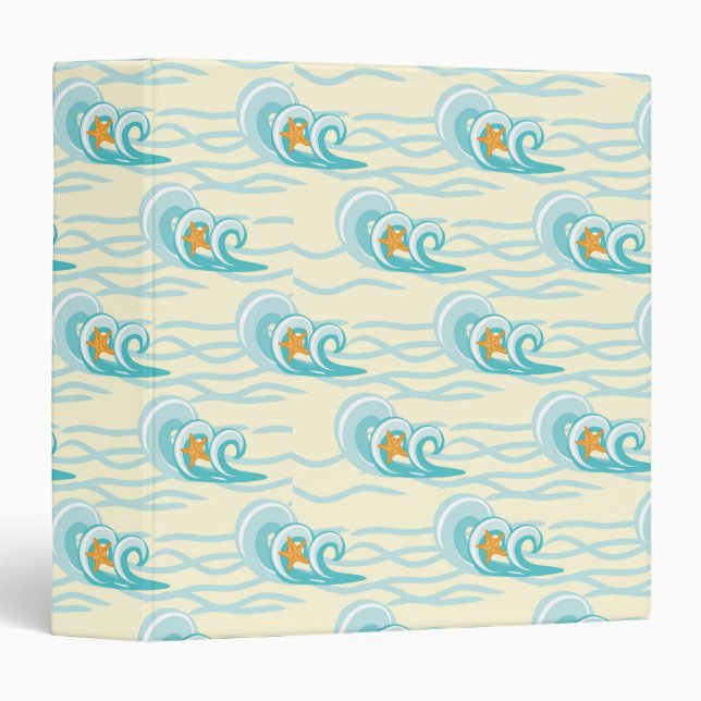 Soft Waves Pattern 3 Ring Binder (Front/Spine)