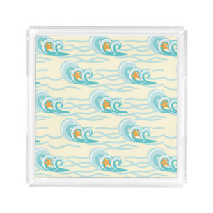 Soft Waves Pattern Acrylic Tray