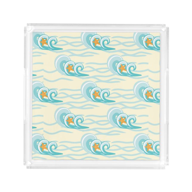 Soft Waves Pattern Acrylic Tray (Front)
