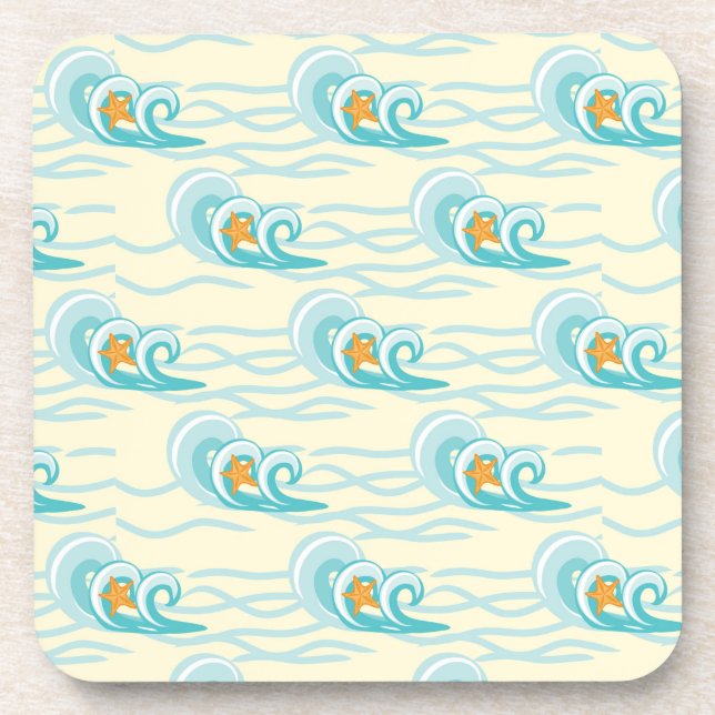 Soft Waves Pattern Beverage Coaster (Front)