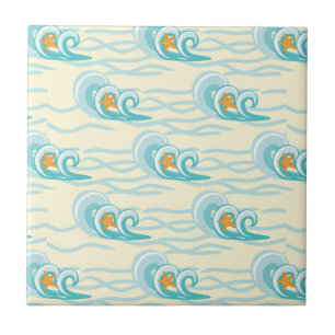Soft Waves Pattern Ceramic Tile