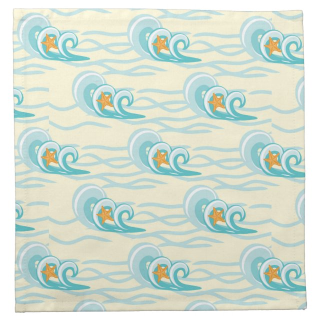Soft Waves Pattern Cloth Napkin (Front)