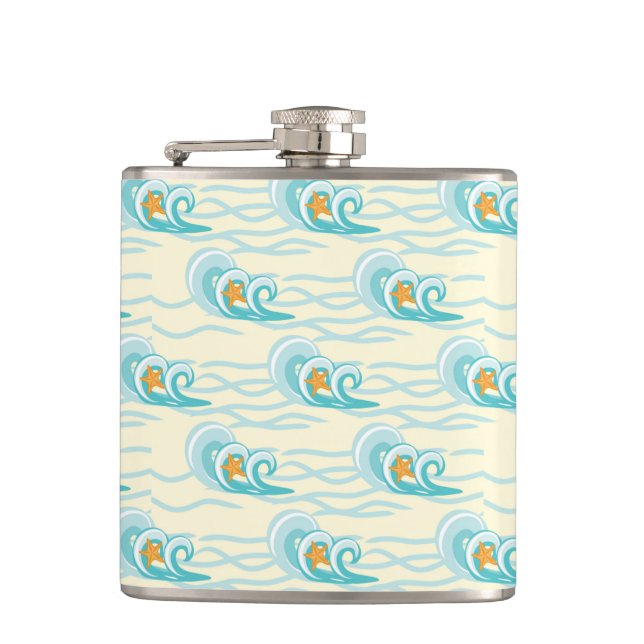 Soft Waves Pattern Hip Flask (Front)
