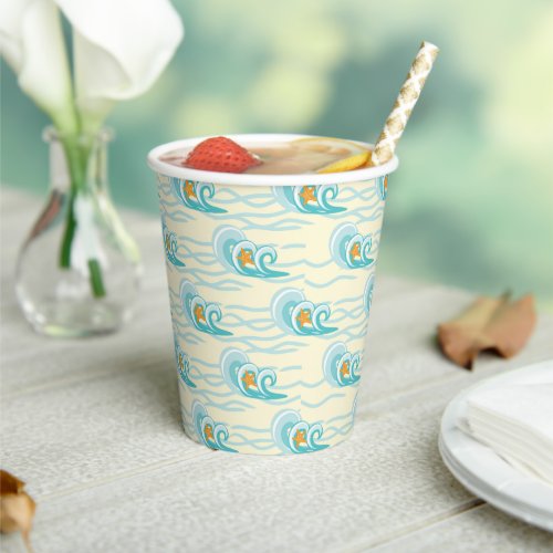 Soft Waves Pattern Paper Cups