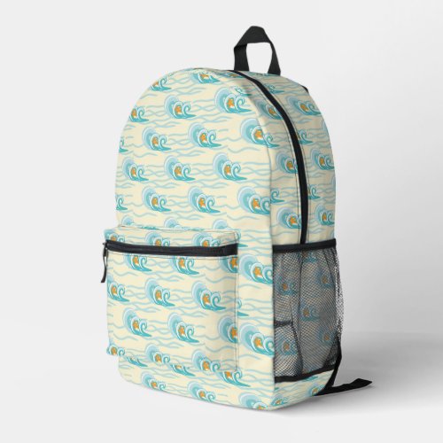 Soft Waves Pattern Printed Backpack
