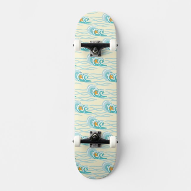 Soft Waves Pattern Skateboard Deck (Front)