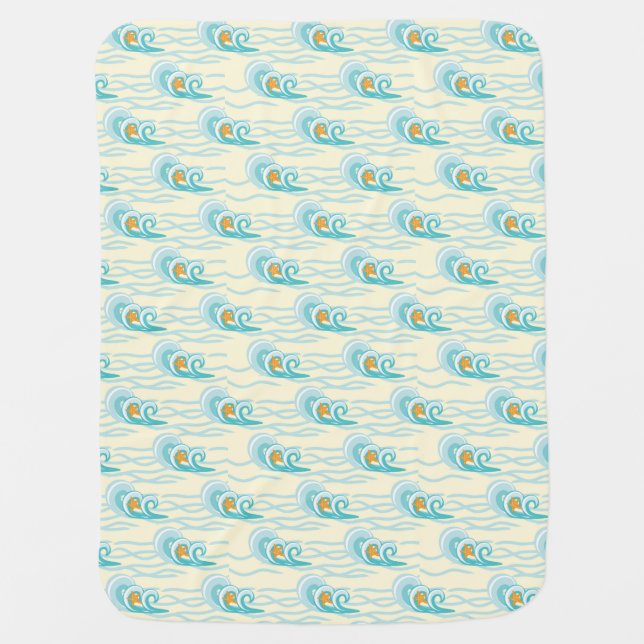 Soft Waves Pattern Swaddle Blanket (Front)