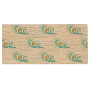 Soft Waves Pattern Wood Flash Drive