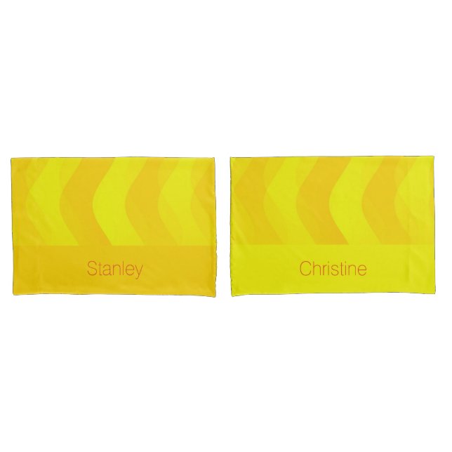 Soft Waves pattern - yellow + your ideas Pillow Case (Front-Set)