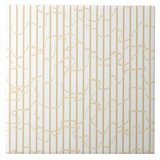 Soft Wavy Striped Ceramic Tile (Front)