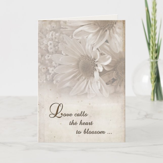 Soft Wedding Daisies Card (Front)