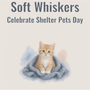 Soft Whiskers Celebrate Shelter Pets Day Sticker