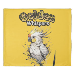 Soft Whispers Watercolor Cockatiel Design Duvet Cover