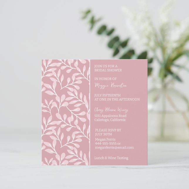 Soft White Botanical Bridal Shower Invitation (Standing Front)