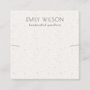 Soft White Ceramic Texture Necklace Band Display Square Business Card