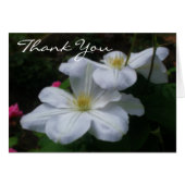 Soft White Clematis Floral Thank You Card (Front Horizontal)