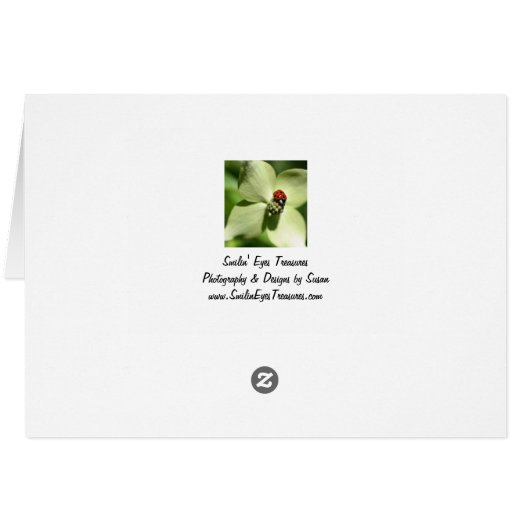 Soft White Clematis Floral Thank You Card (Back Horizontal)