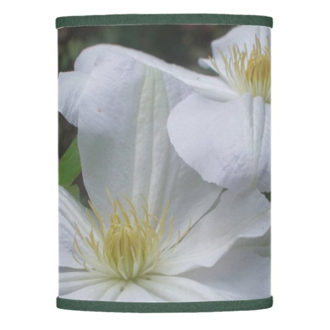 Soft White Clematis Flower Pair  Lamp Shade (Front)
