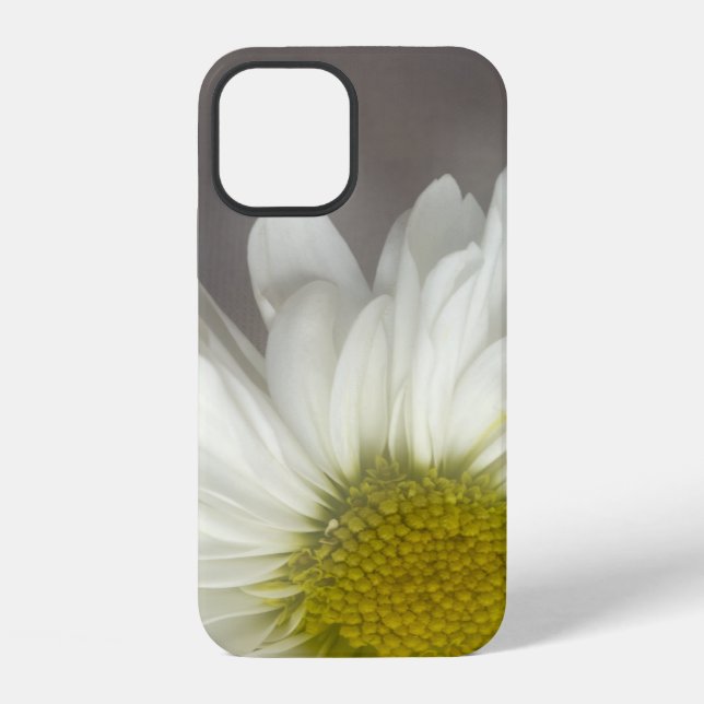 Soft White Daisy on Gray Iphone Case (Back)