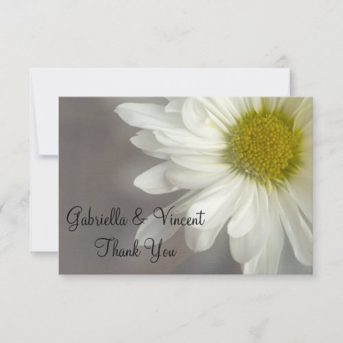 Soft White Daisy Wedding Thank You Notes - Flat Invitations