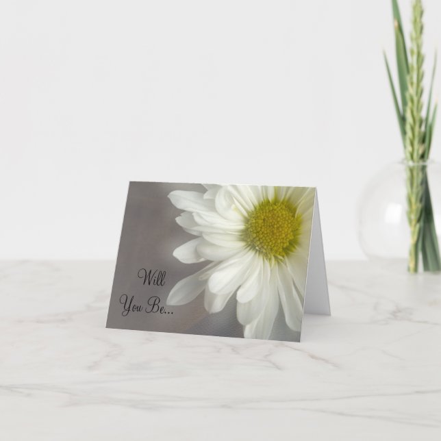 Soft White Daisy Will You Be My Bridesmaid Invitation (Front)
