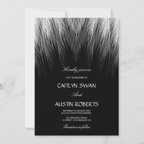 Soft white feathers invitation