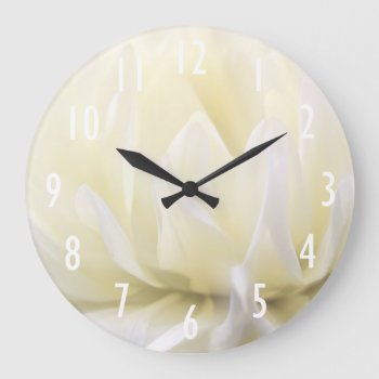 Soft White Flower Wall Clock by GetArtFACTORY at Zazzle