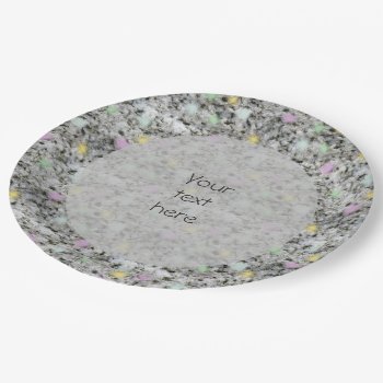 Soft White Granite Pastel Dots Any Text Paper Plates by KreaturRock at Zazzle