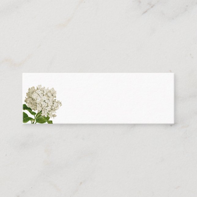 Soft White Hydrangea Blank Place Card (Front)