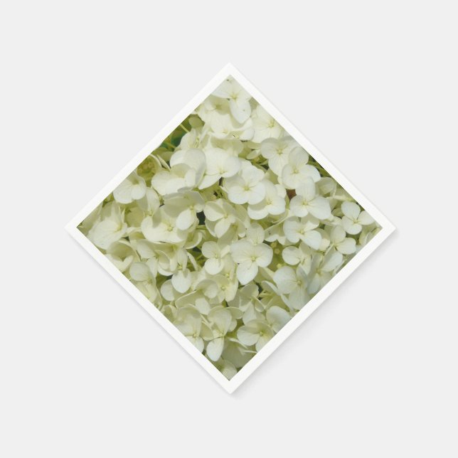Soft White Hydrangea Napkins (Corner)