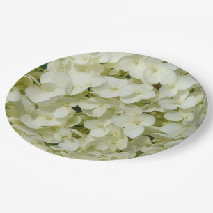 Soft White Hydrangea Paper Plates