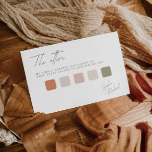 Soft White Minimal Wedding Attire Dress Code  Enclosure Card