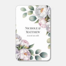 Soft White Peony with Eucalyptus Leaves Wedding