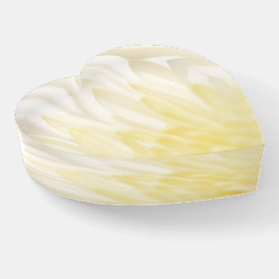 Soft White Petal Floral Glass Paperweight