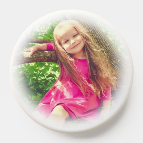 Soft White Photo Frame for Uploaded Photo PopSocket