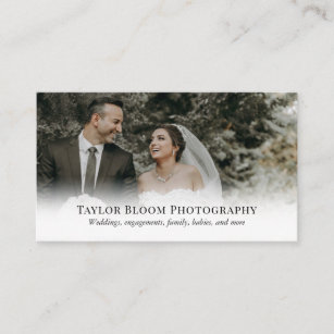 Soft White Photo Professional Photographer Business Card