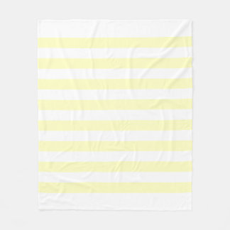 Soft White & Yellow Pastel Lines Pattern Fleece Blanket